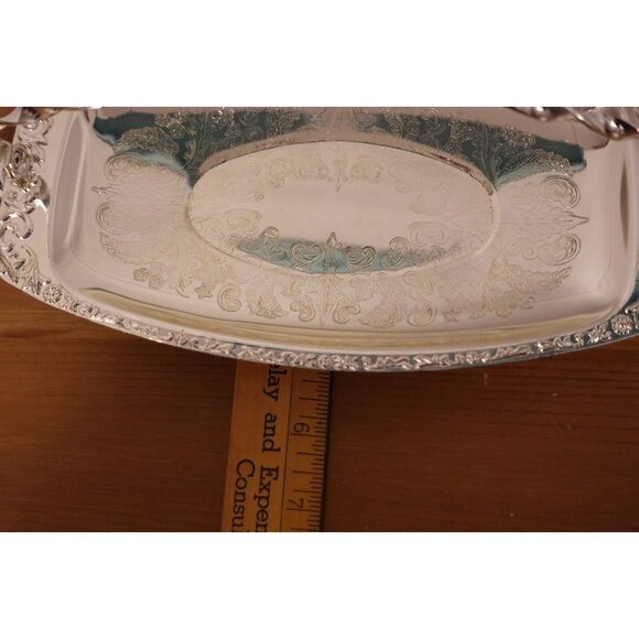 Vintage Silverplate Art Deco sweet tray with handle Made in England NWT - Picture 4 of 8